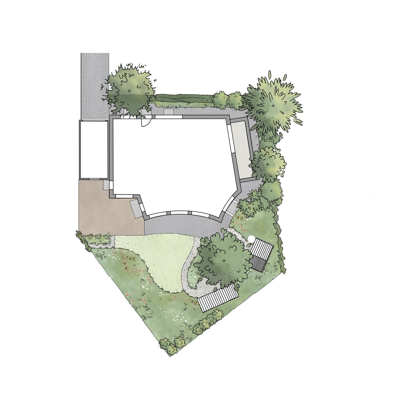 Stadium 4 — Bäume & Staffage